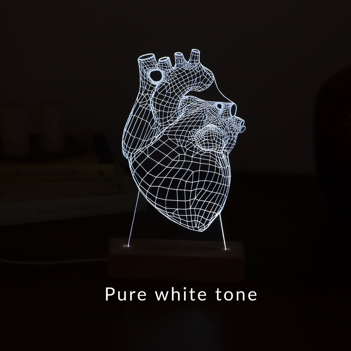3D illusion lamp featuring a detailed human heart anatomy design, illuminated in a white tone, perfect as a unique and thoughtful gift for cardiologists or medical professionals specializing in heart health.