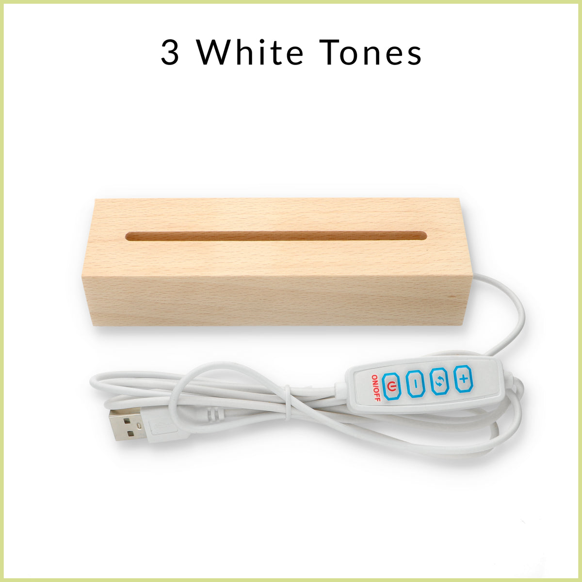 Wooden LED Lamp Base – Fits 5mm Acrylic Plates