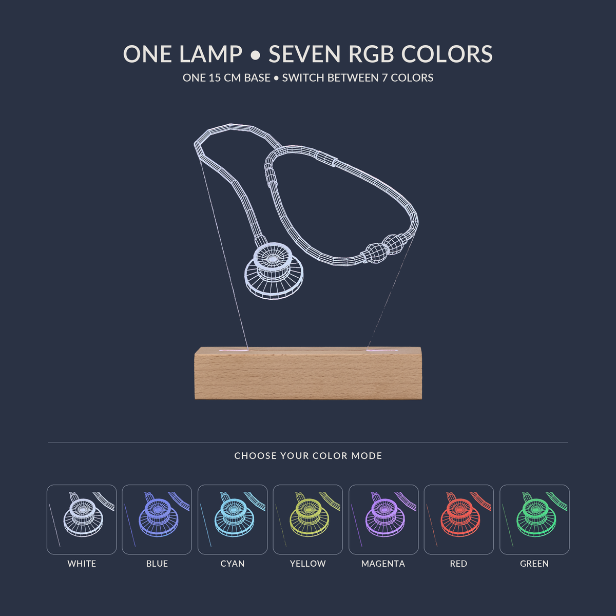 RGB-Farboptionen für die Stethoskop-LED-Lampe