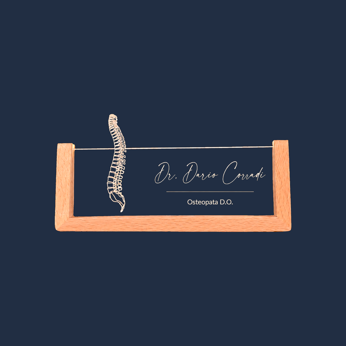 Chiropractor Spine LED nameplate on a plain background