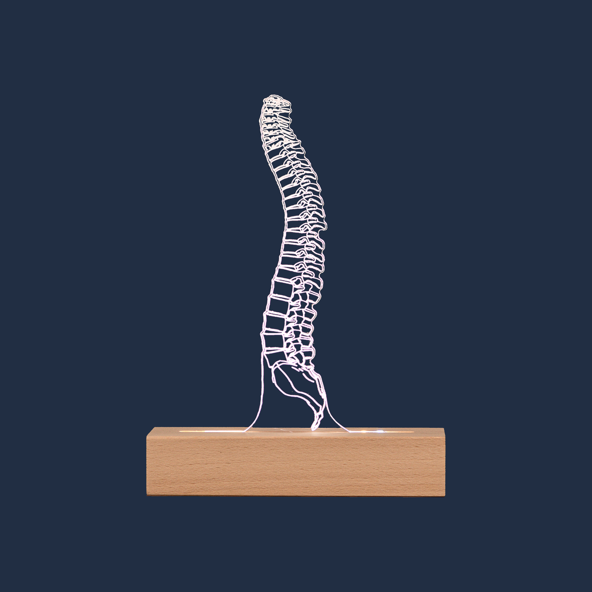 Spine LED lamp on a plain background