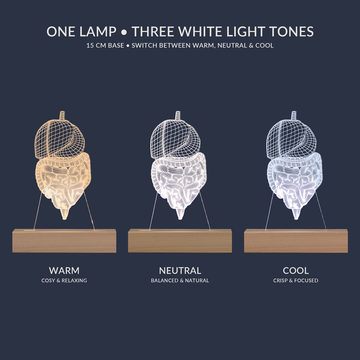 White light tone options for the Digestive System LED lamp