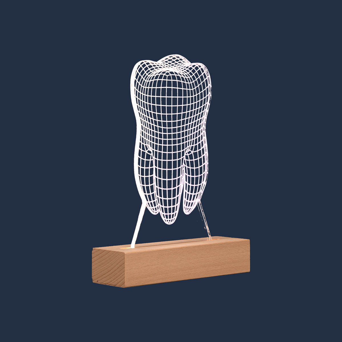 Side profile view of the Tooth LED lamp