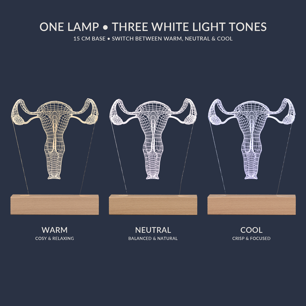 White light tone options for the Reproductive System LED lamp