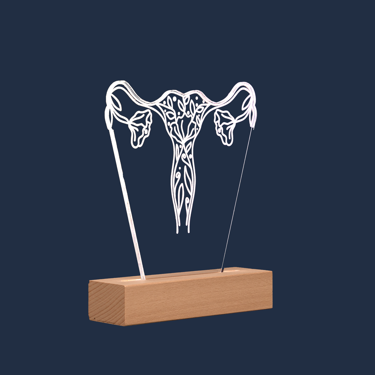 Seitenansicht der Floralen Gebärmutter-LED-Lampe