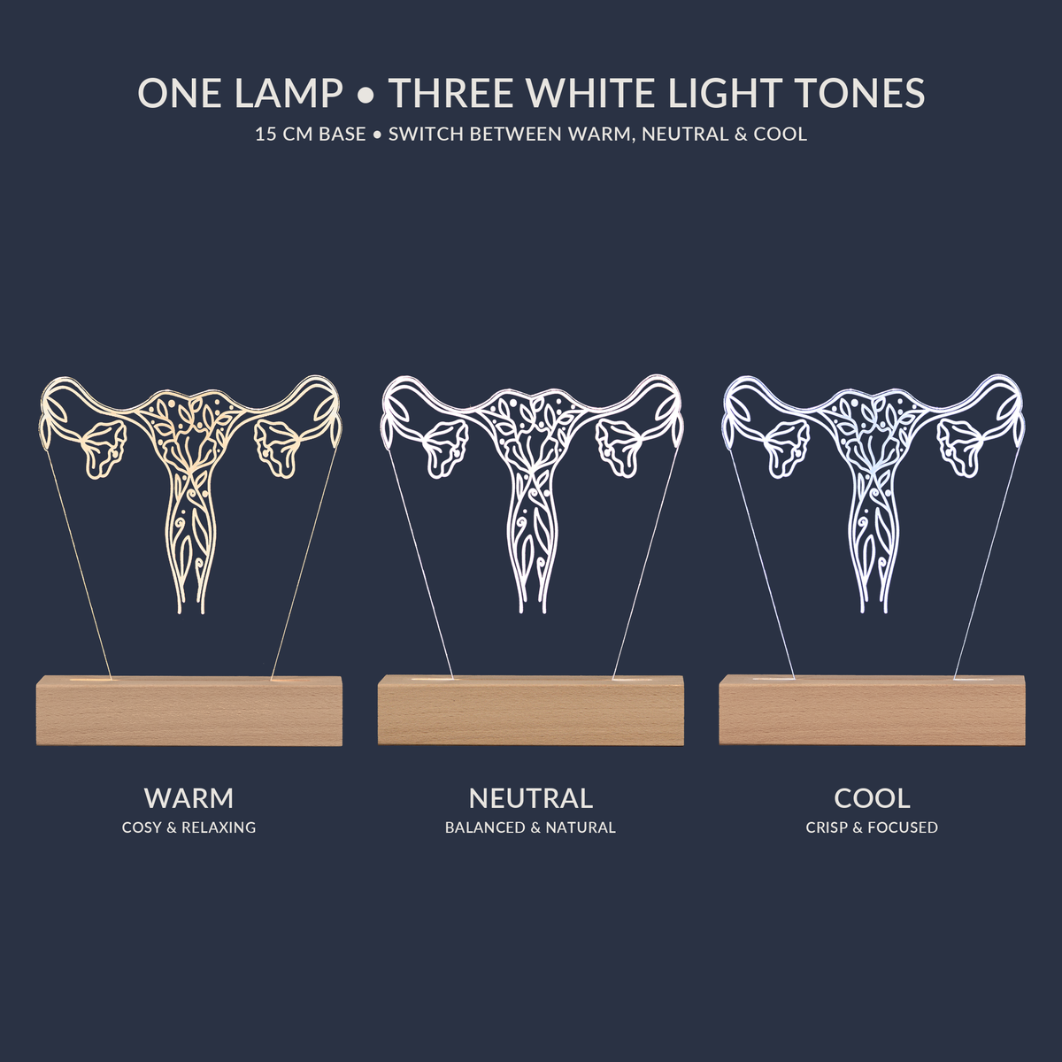 Weißton-Optionen für die Florale Gebärmutter-LED-Lampe
