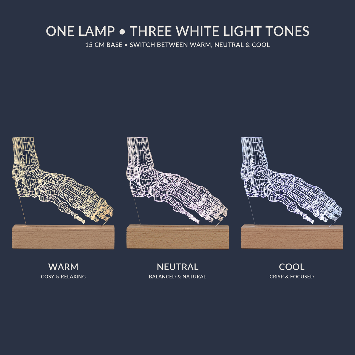 Weißton-Optionen für die Fußknochen-LED-Lampe