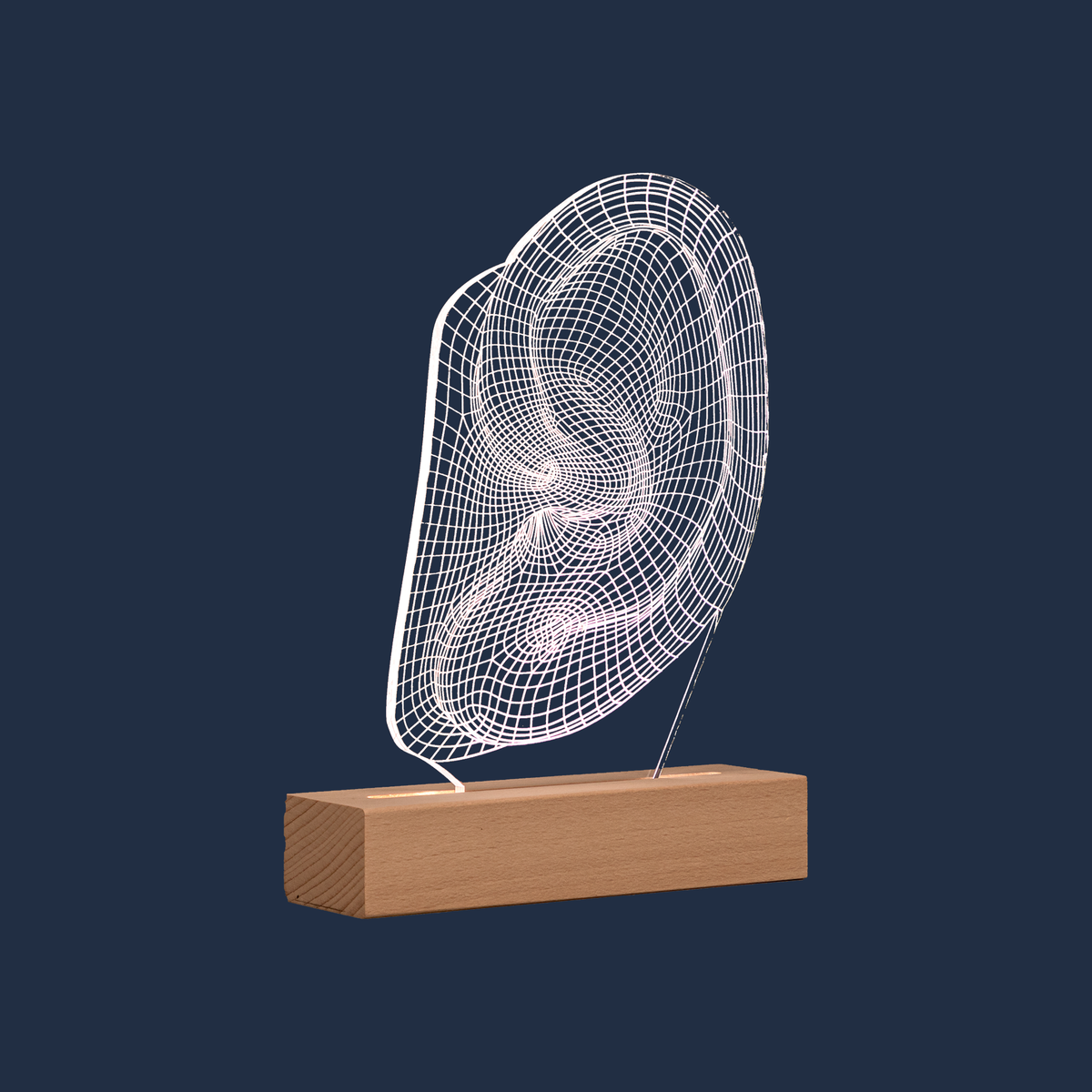 Side profile view of the Ear LED lamp
