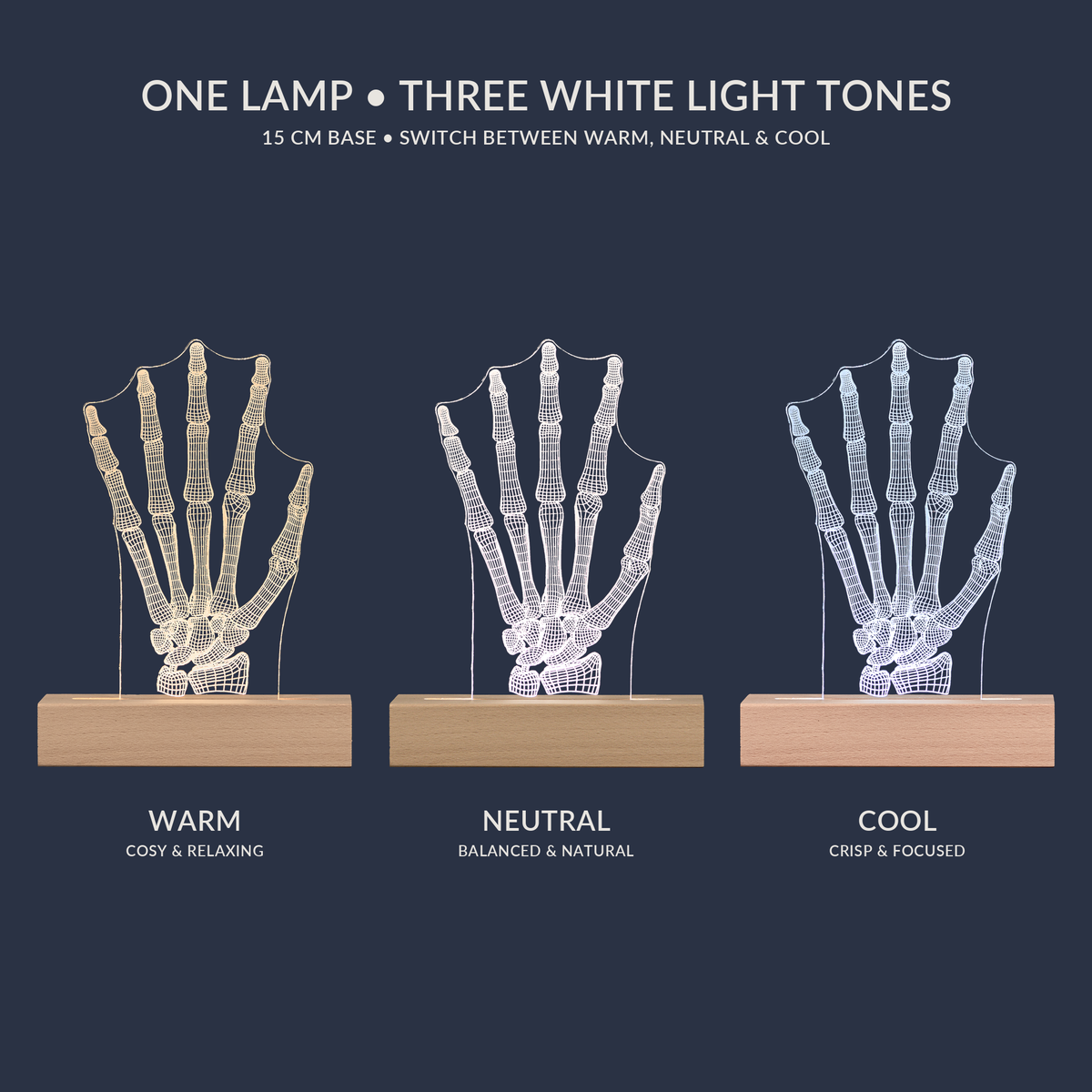 Weißton-Optionen für die Handknochen-LED-Lampe