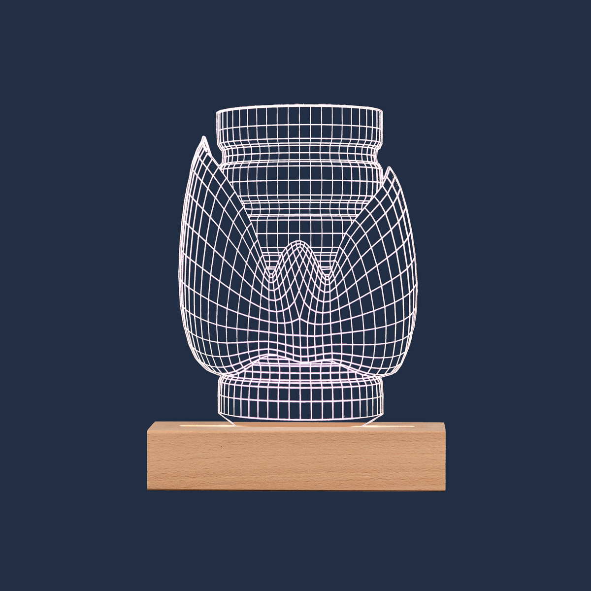 Thyroid LED lamp on a plain background