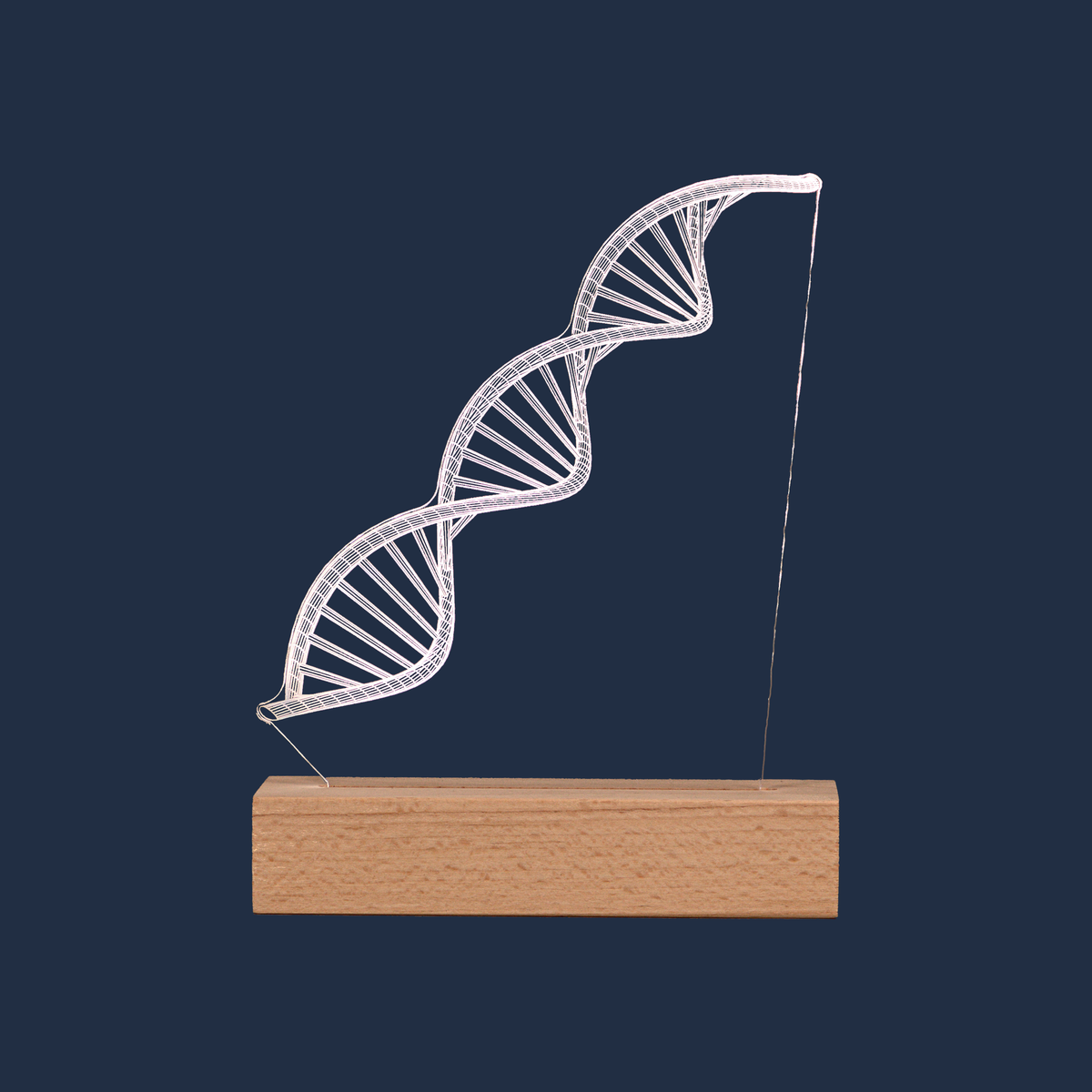 DNA-LED-Lampe auf neutralem Hintergrund