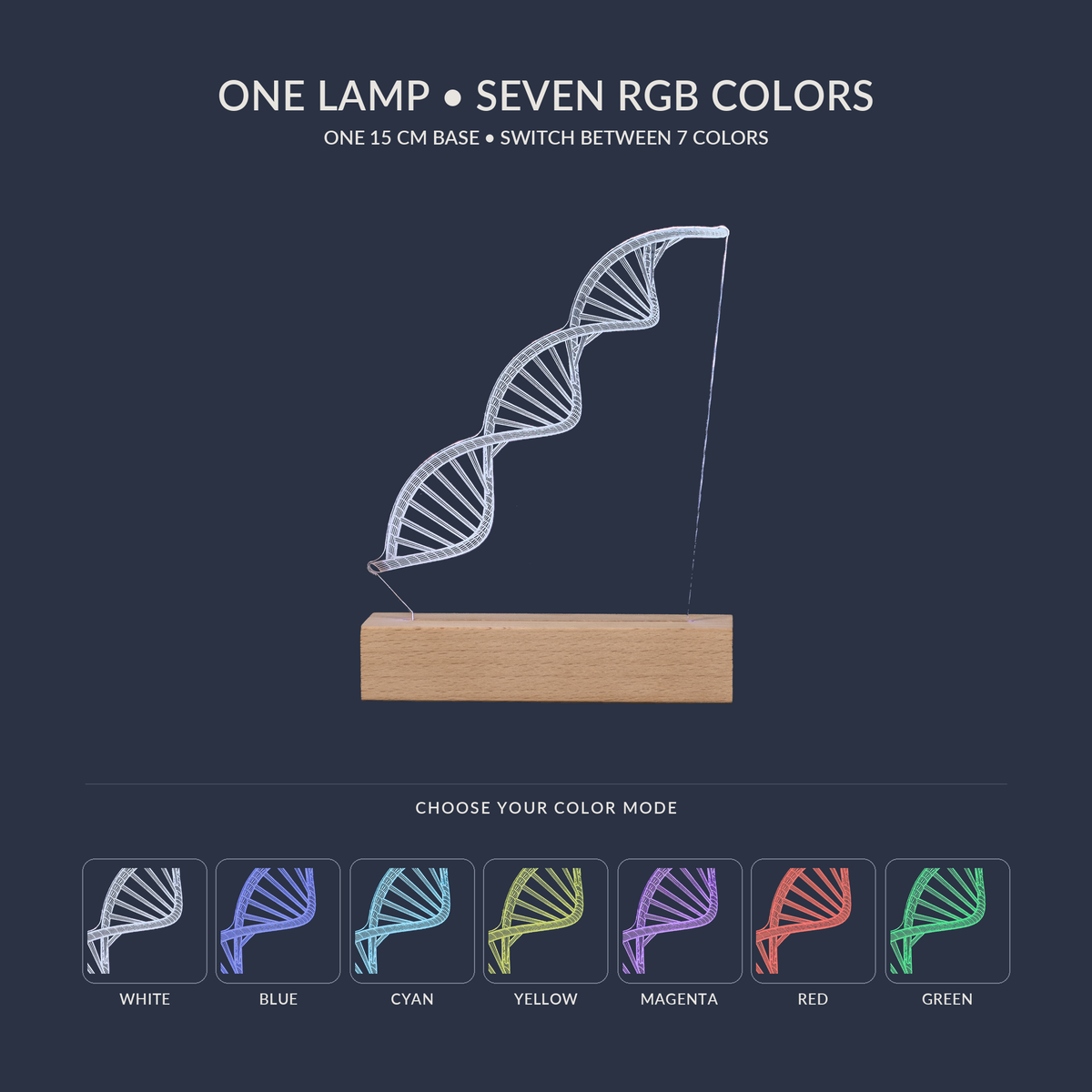 RGB-Farboptionen für die DNA-LED-Lampe