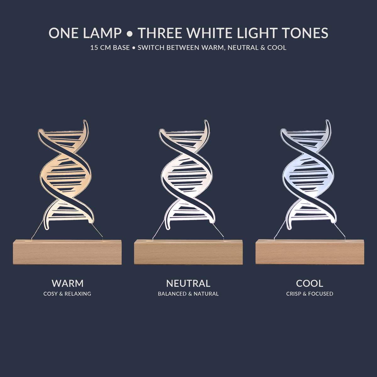 Weißton-Optionen für die DNA-Helix-LED-Lampe