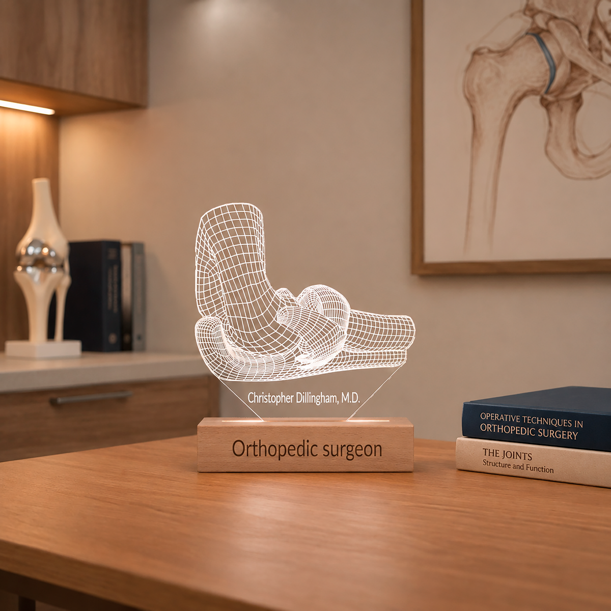 Ellenbogen-LED-Lampe in einem Büro-Ambiente