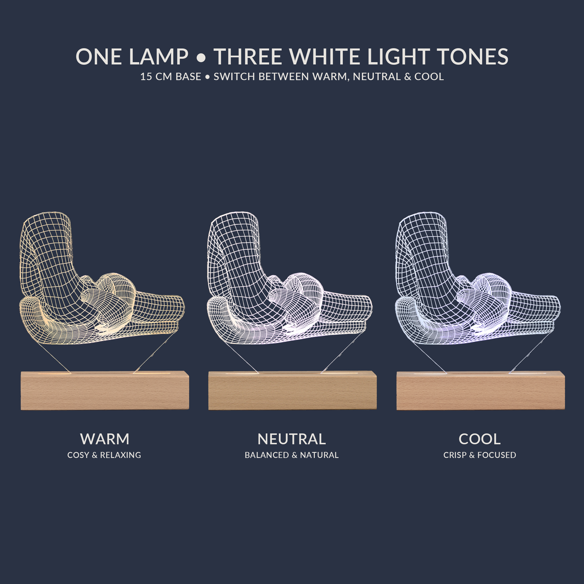 Weißton-Optionen für die Ellenbogen-LED-Lampe