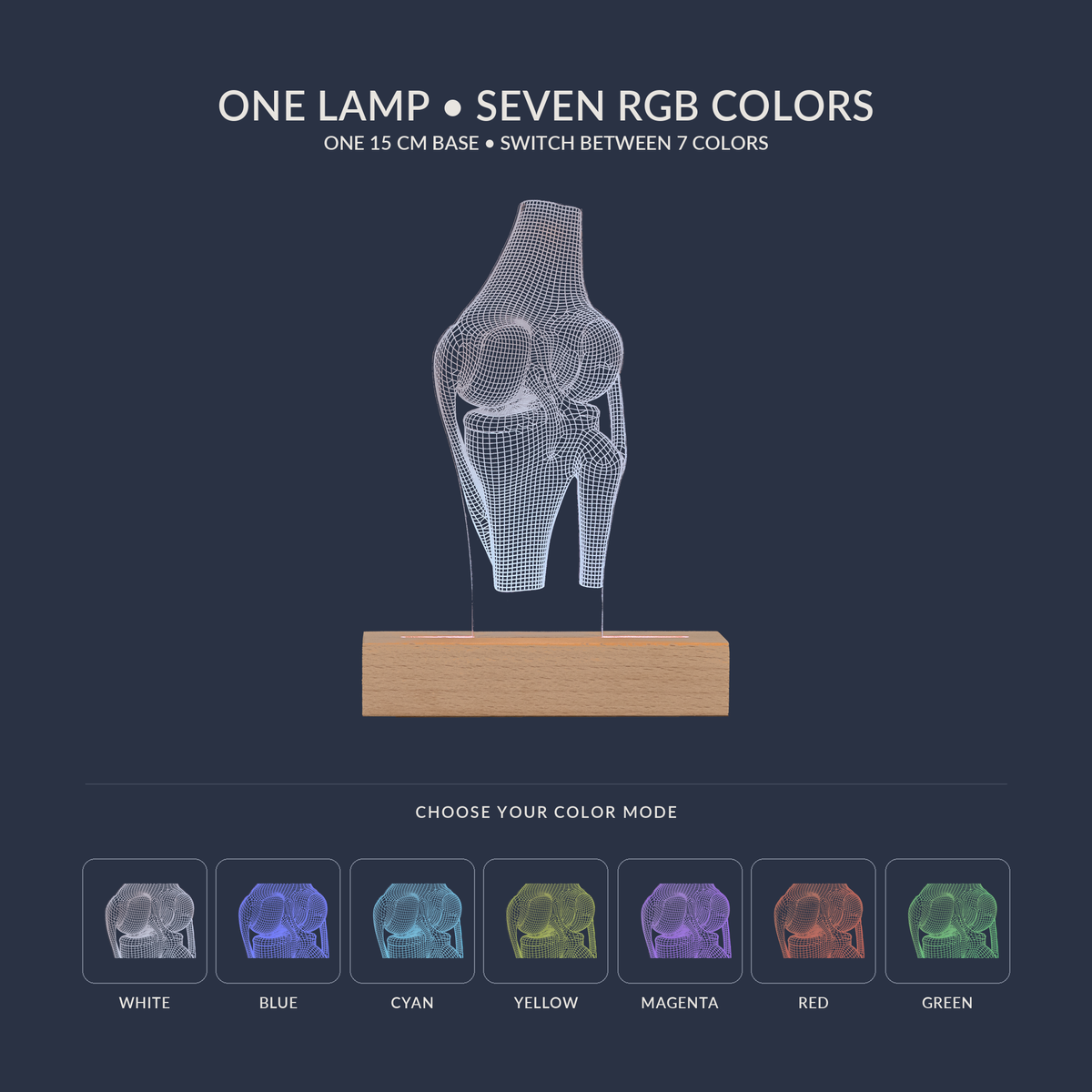 Opzioni di colori RGB per la Lampada LED Articolazione del Ginocchio