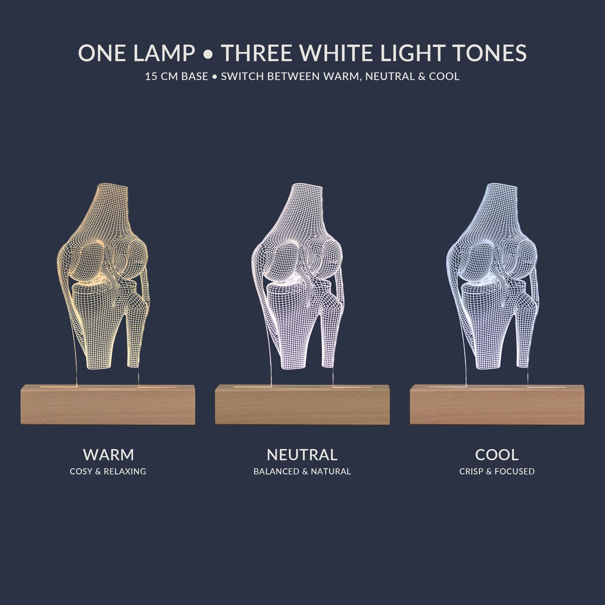 Opzioni di tonalità bianca per la Lampada LED Articolazione del Ginocchio