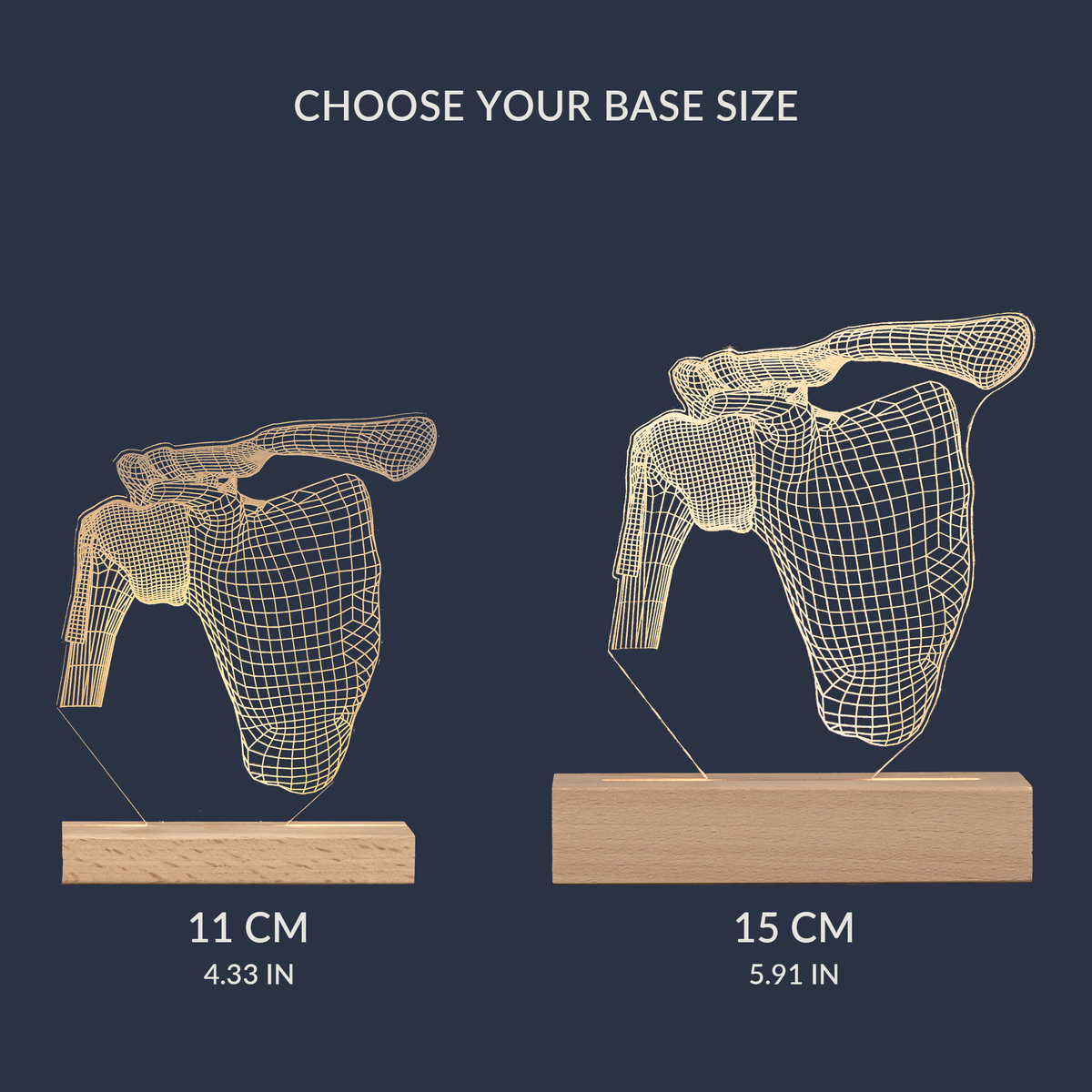 Tabella comparativa delle dimensioni per la Lampada LED Articolazione della Spalla