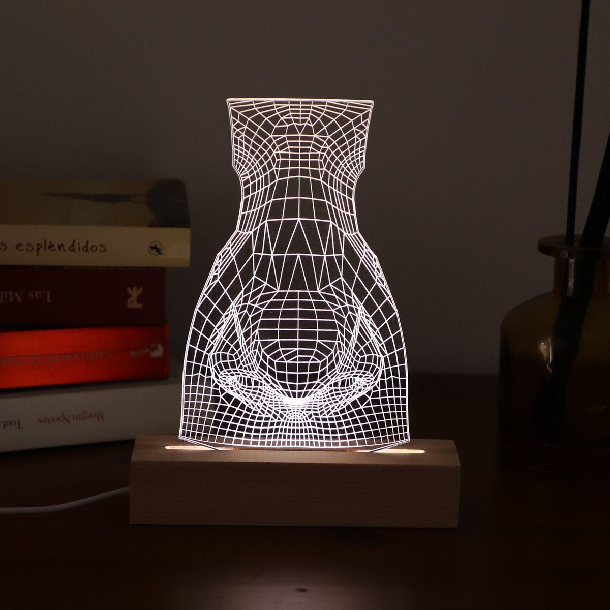 3D illusion lamp featuring a detailed human nose anatomy design, illuminated in a white tone, perfect as a unique gift for ENT specialists, rhinologists, or medical professionals focusing on nasal health.